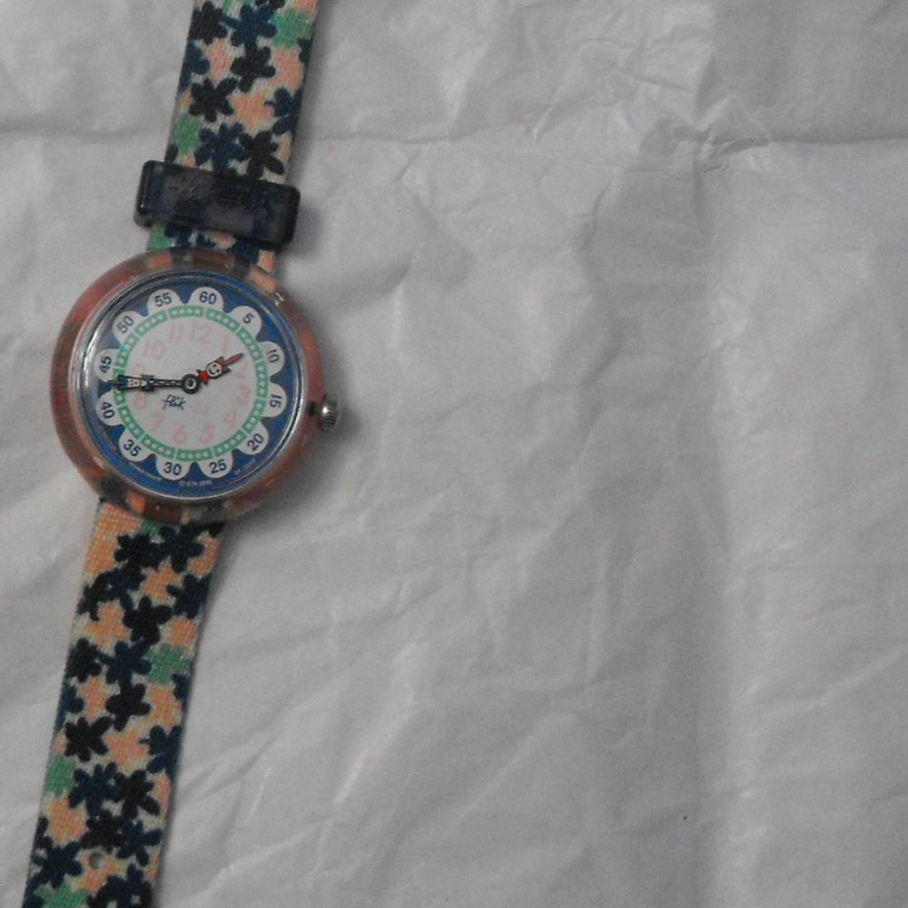 Authentic Flik Flak Camo Floral Swatch Watch